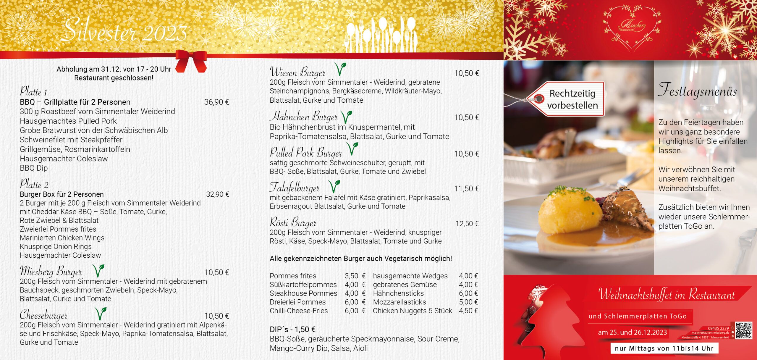 Weihnachts- und Silvestermenü